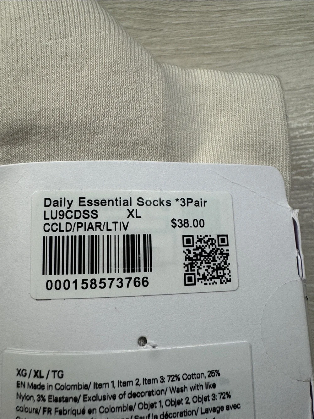 Lululemon Daily Essential Socks 3 pack